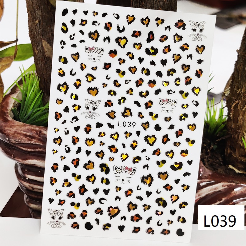 1 Miếng Dán Trang Trí Móng Tay Hình Hoa Lá Trái Tim 3D Thời Trang