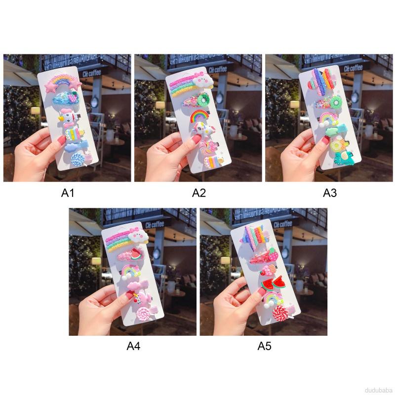 Set 6 kẹp tóc BB họa tiết hoạt hình đáng yêu cho bé gái