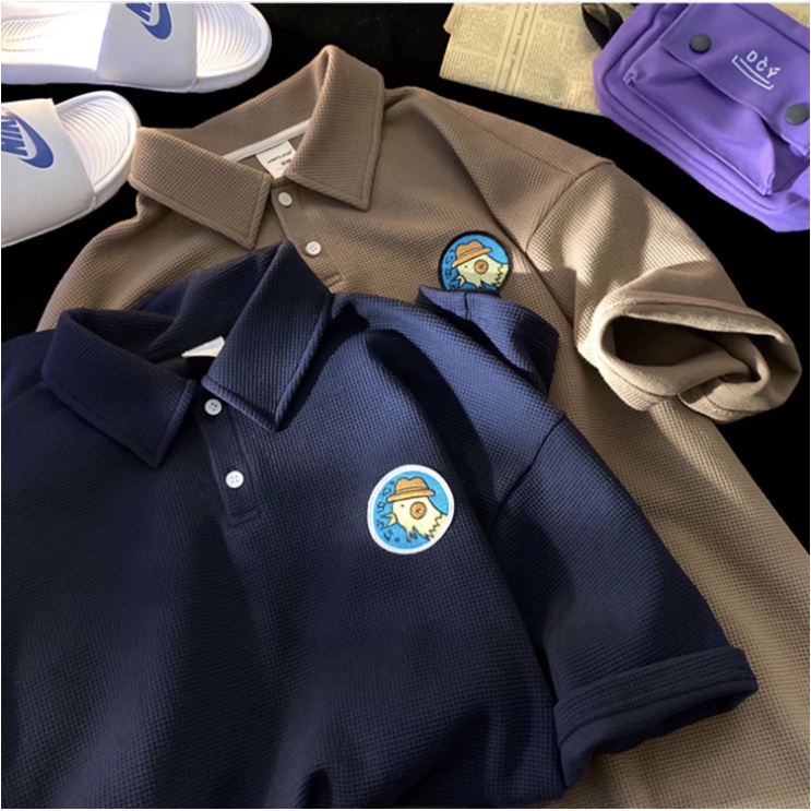 Áo Thun polo Tay Ngắn Họa Tiết Sọc Caro Phong Cách Hàn Quốc Thời Trang Cho Nam Và Nữ fashion áo thun nam tay lỡ áo thun nam có cổ bigsize Hàn Quốc áo phông rộng  simple áo thun unisex