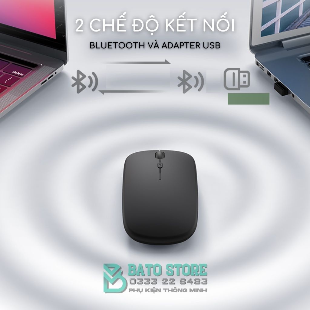 Chuột Không Dây Bluetooth M80 Đen Nhám Pin Sạc Cao Cấp Kiểu Dáng Sang Trọng, Pin Sạc Dùng Cực Lâu, Dùng được cho MACBOOK