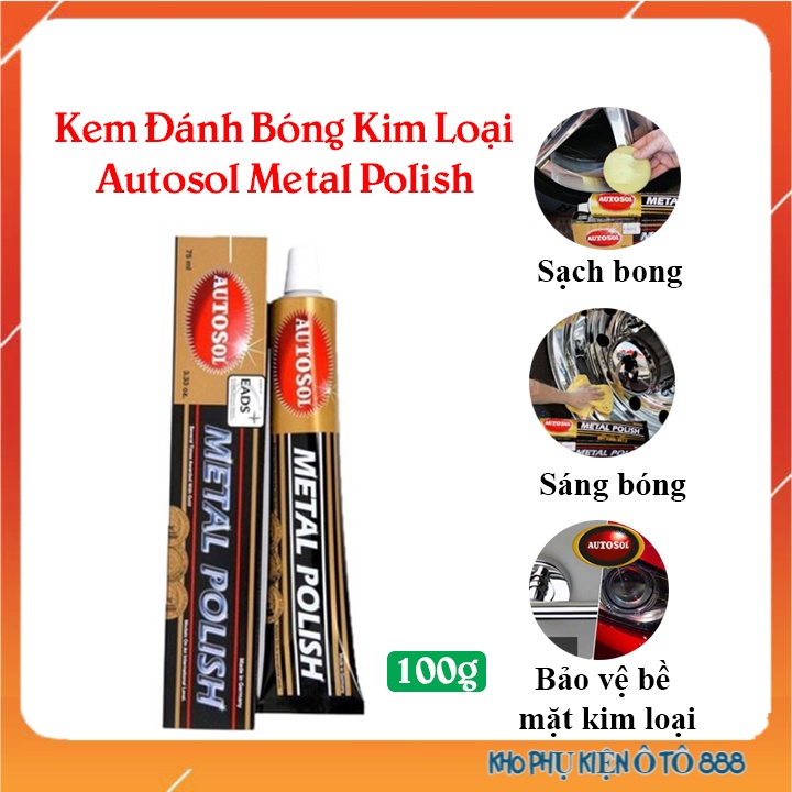 Kem đánh bóng đồng nhôm inox kim loại AUTOSOL cao cấp METAL POLISH hai loại 50g/100g