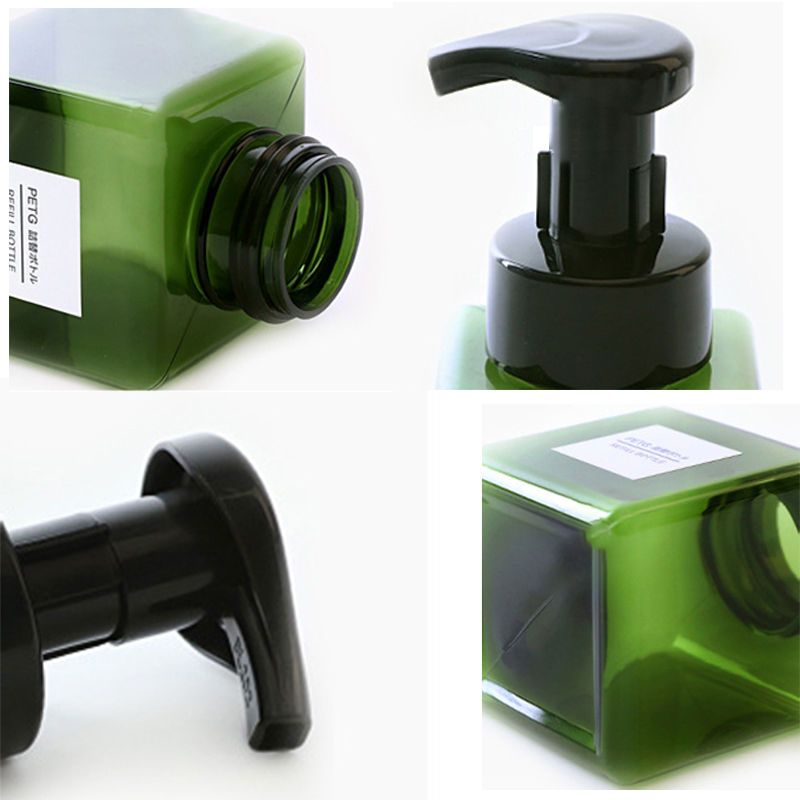 Bình Nhựa Rỗng Dạng Nhấn Đựng Xà Phòng/Dầu Gội Đầu Hình Vuông 250/450/650ml
