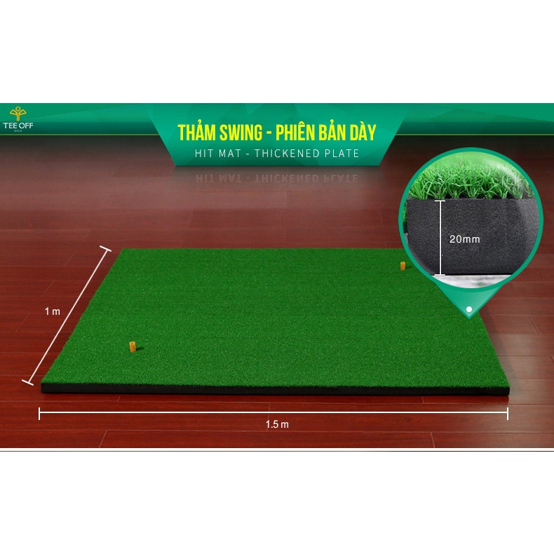 Thảm Tập Swing Golf 1mx1,25m - PGM Hitting Mat - DJD002