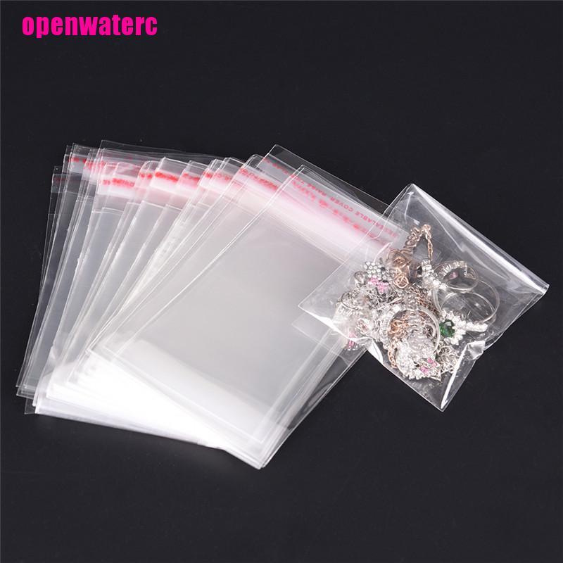 Set 200 Túi Nhựa Trong Suốt Đựng Trang Sức / Kẹo Tự Dính Tiện Dụng