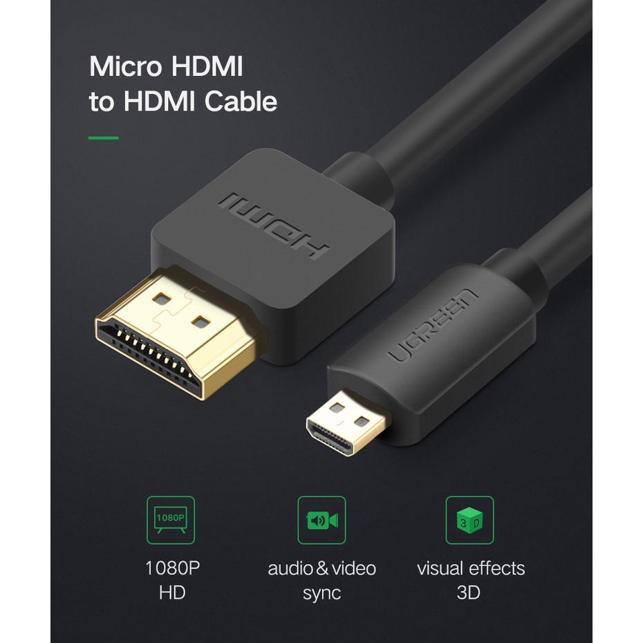 Dây Cáp Chuyển Đổi 4k 60hz Sang Hdmi Cho Gopro Hero 7 / Gopro Hero 5 Raspberry Pi 4 Lenovo 1m Hdmi Micro