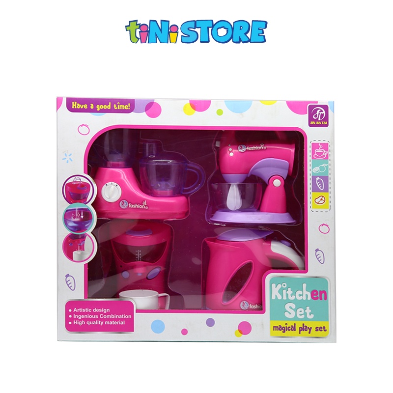 [Mã BMBAU50 giảm 7% đơn 99K] Bộ đồ chơi tiNiToy thiết bị nhà bếp Value Toys hiện đại 4 món màu đỏ 687