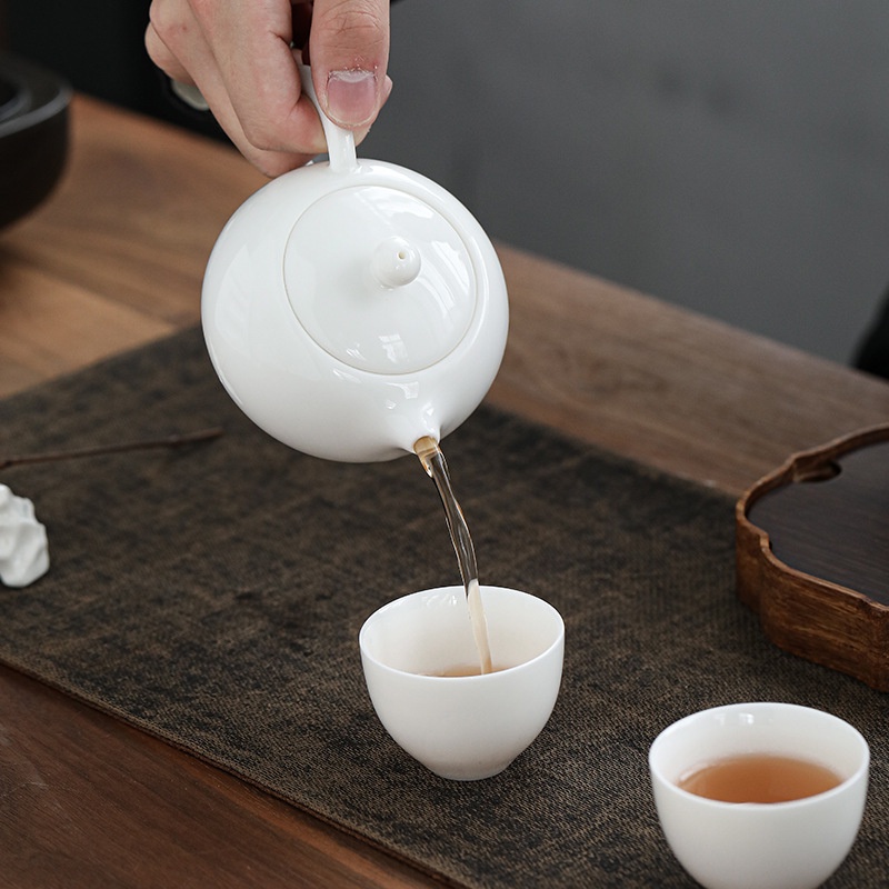 Ấm Pha Trà Tây Thi Bằng Sứ trắng Bạch Định