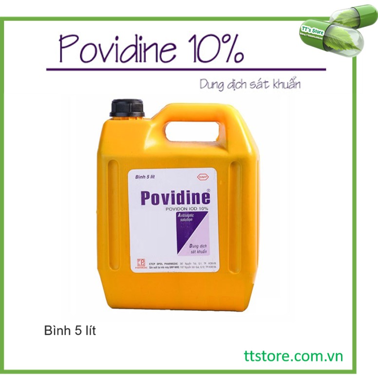 Dung dịch dùng ngoài POVIDINE 10% 5 lít Pharmedic [povidine, betadine, betadin]