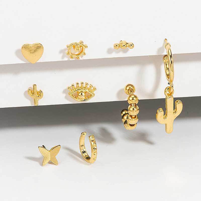 Bông Tai Hình Ong / Ngôi Sao / Mặt Trăng Nhỏ Xinh Thời Trang Punk