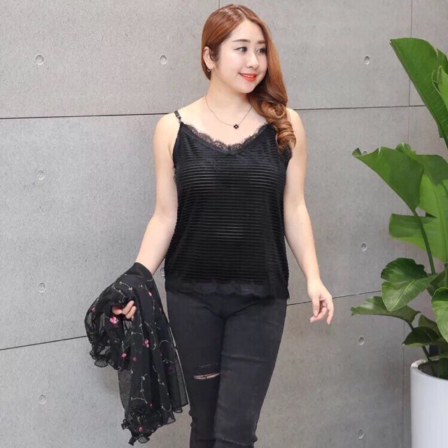 Áo ren thun màu đen big size 65-95kg hàng y hình