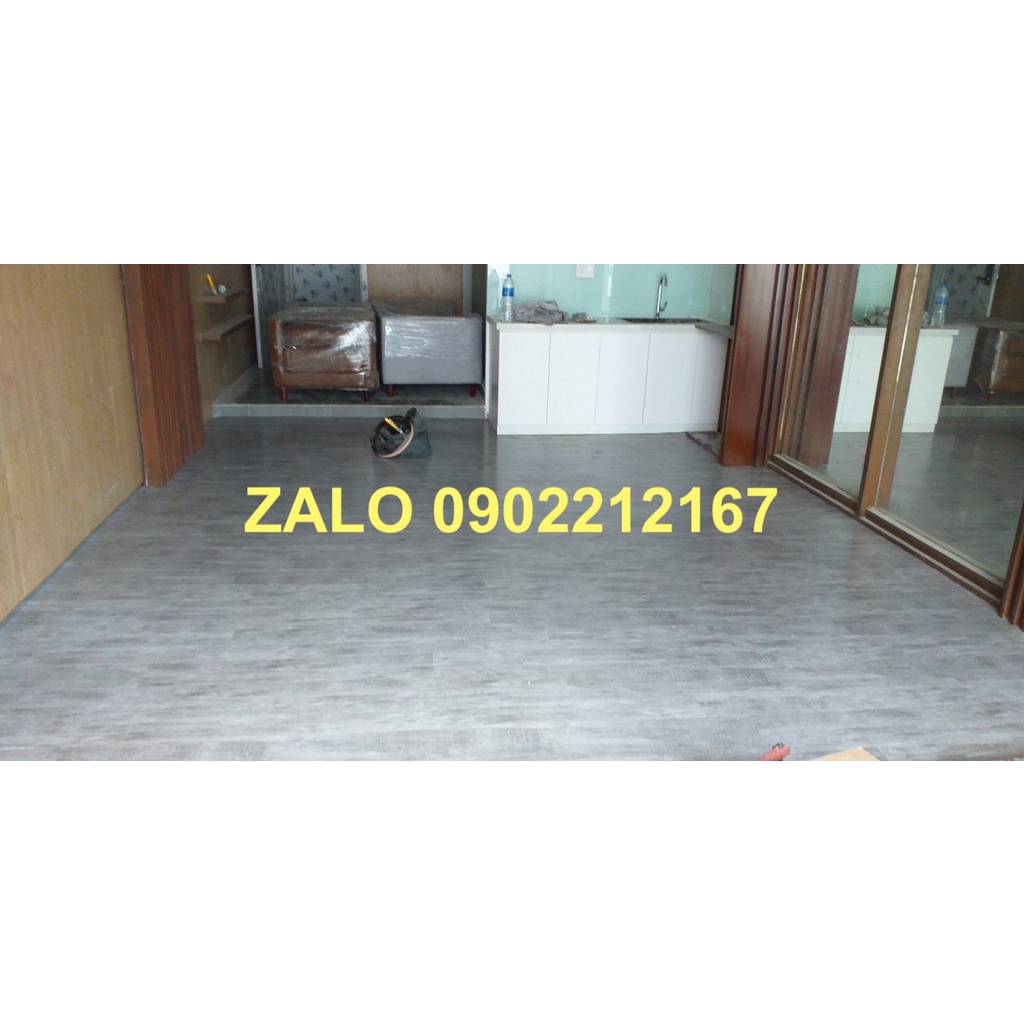 Sàn nhựa giả vân gỗ, vân xi măng, nhựa gỗ lát nền nhà bếp keo dán tự dán, kiểu xương cá đẹp cao cấp