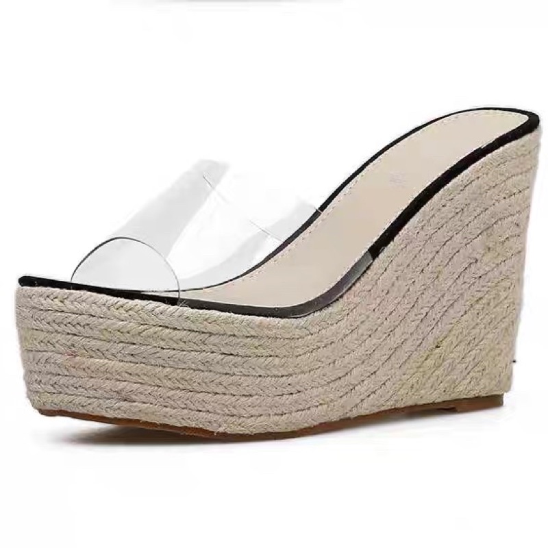 Dép nữ đế xuồng cói 11cm