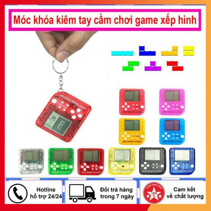 Máy Chơi Game Mini Cầm Tay Cổ Điển -Kiêm Móc Treo Chìa Khóa (Màu Ngẫu Nhiên) "