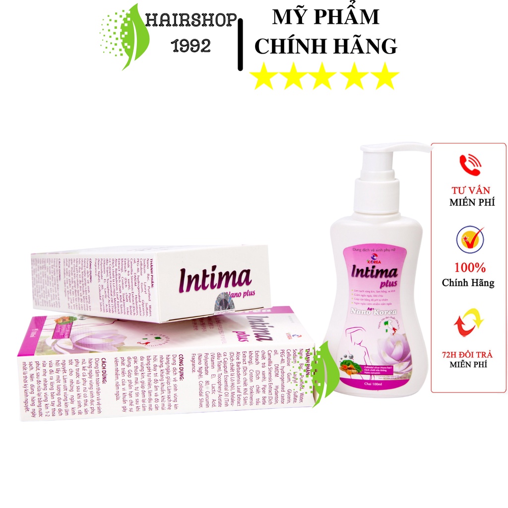 Dung Dịch Vệ Sinh Phụ Nữ Intima Plus 150ml Dạng Gel , nước rửa phụ khoa se khít vùng kín kháng khuẩn khử mùi hôi