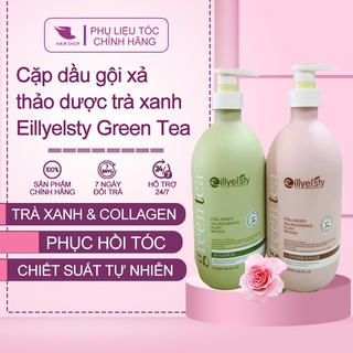  Cặp dầu gội xả thảo dược trà xanh Eillyelsty Green Tea 800ml x2 