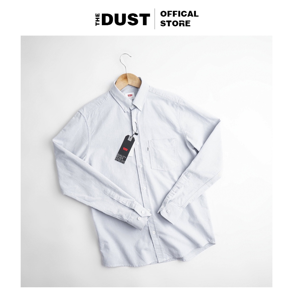 Áo sơ mi nam dài tay cao cấp LV oxford trơn basic, form slimfit, nhẹ thoáng mát