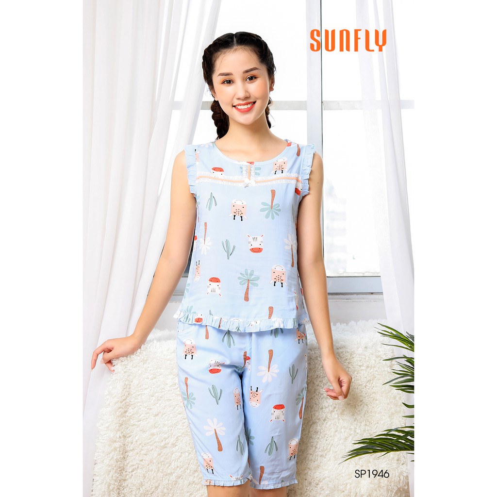 Đồ bộ lanh nữ - Bộ lanh hãng Sunfly SP1946 (Nhiều màu)