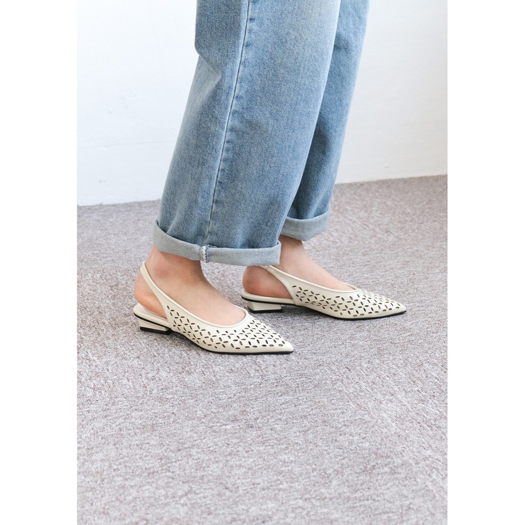 Punched slingbacks - Giày quai hậu mũi nhọn Hàn Quốc