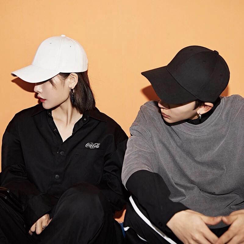 Mũ Lưỡi Trai Unisex - Nón Lưỡi Trai Trơn Nam Nữ 2 Màu Đen Trắng