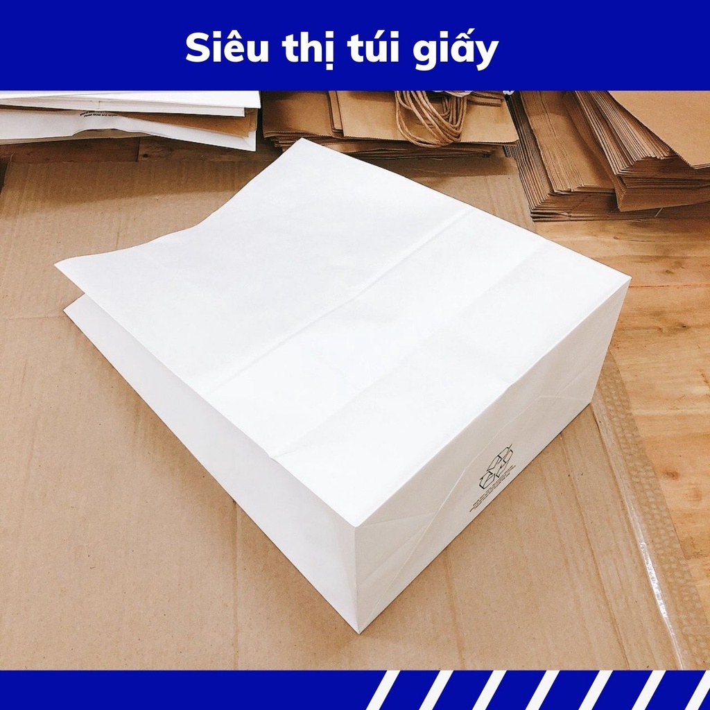 COMBO 10 CHIẾC TÚI GIẤY KRAFT XI MĂNG S6C: 33x17.5x43 cm KHÔNG QUAI ( ẢNH THẬT SHOP TỰ CHỤP)