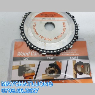 ĐĨA LƯỠI CƯA XÍCH CẮT , PHAY ,PHÁ GỖ ĐA NĂNG GẮN MÁY MÀI 125MM