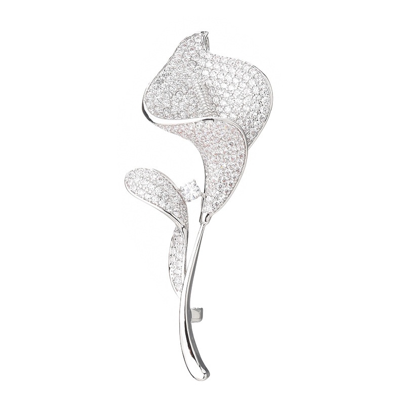 Ghim Cài Áo Hình Hoa Tulip Đính Đá Nhân Tạo Thời Trang Cho Nữ