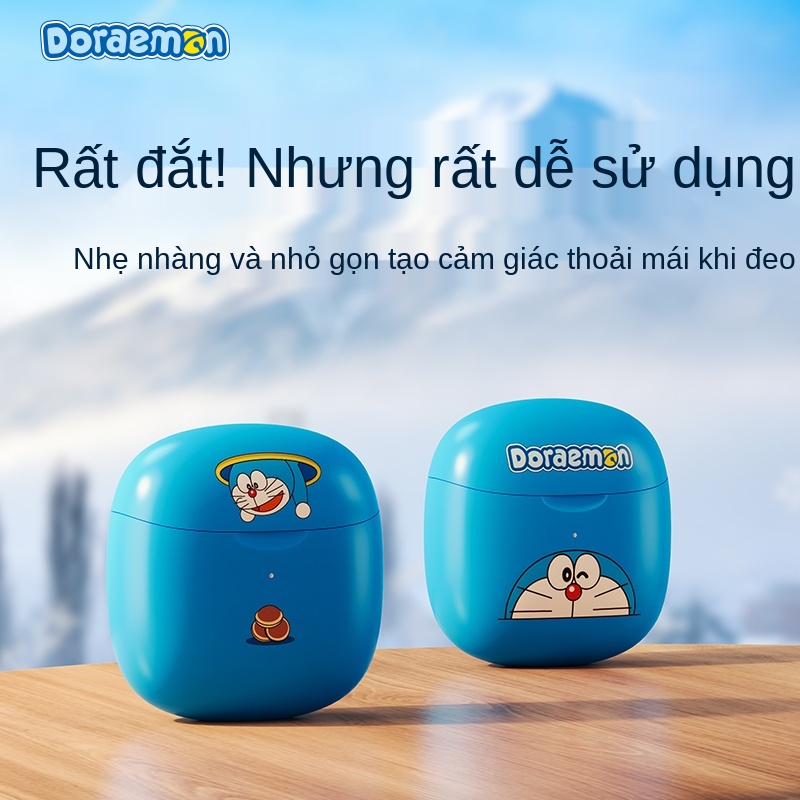 ◈Tai nghe gaming Bluetooth không dây 5.0 nhét dùng Macaron Đôrêmon 2021 mô hình phụ nữ mới nam tyc sạc đúng chính thức h