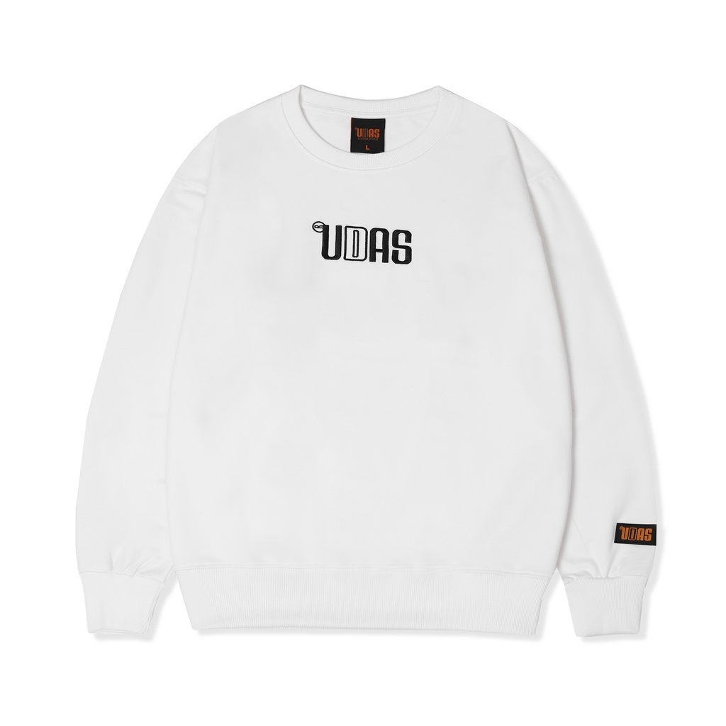 Áo Sweater UDAS form rộng unisex BASIC - Trắng