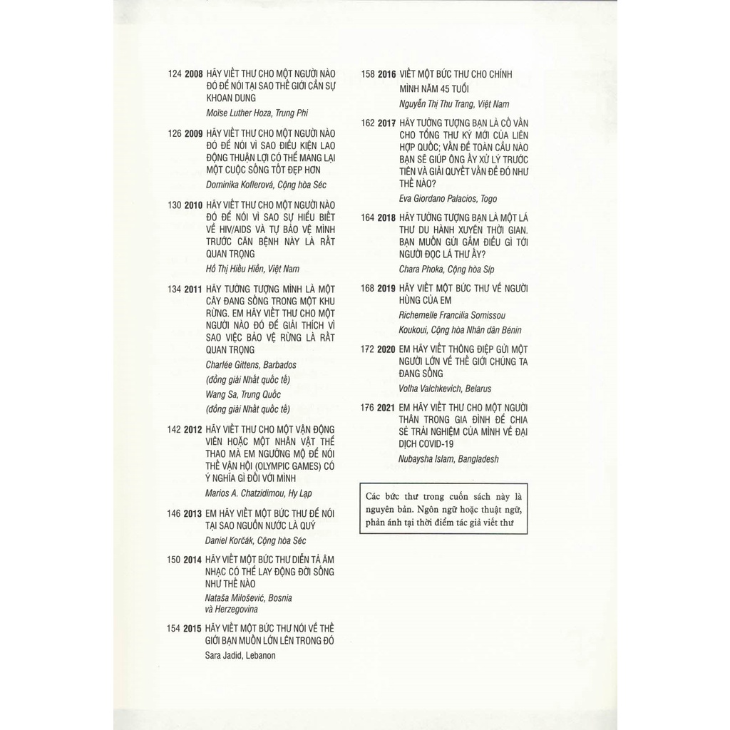 Sách - Các Bức Thư Hay Nhất Thế Giới - Kỷ Niệm 50 Năm Cuộc Thi Viết Thư Quốc Tế UPU (1971-2021)