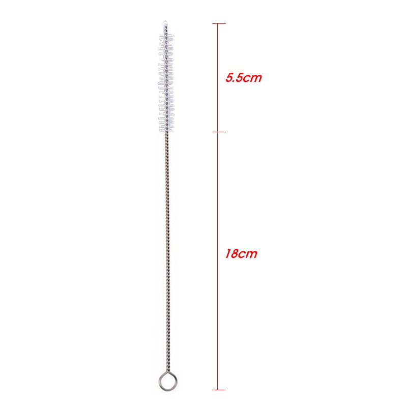 Dụng Cụ Vệ Sinh Ống Hút Thủy Tinh Bằng Thép Không Gỉ Lông Mềm 24cm
