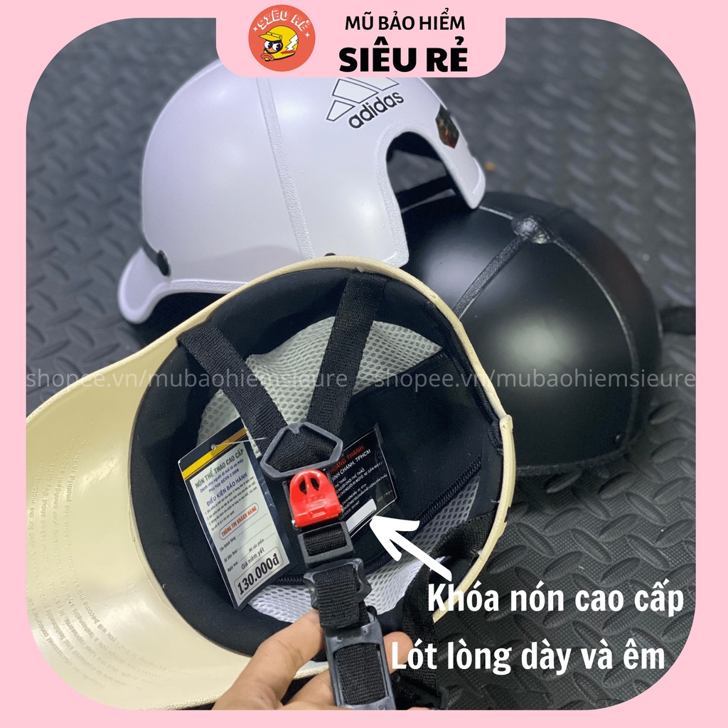 Nón bảo hiểm lưỡi trai Adias cao cấp và cá tính dành cho nam và nữ, Mũ bảo hiểm kết đa dạng màu sắc đẹp xuất sắc