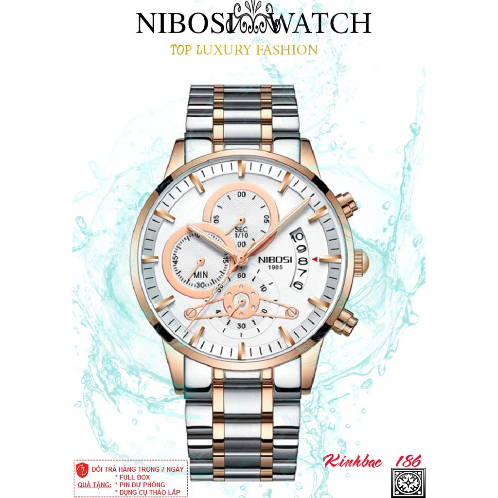 Đồng hồ Nibosi 2309-1 dây thép chạy full 6 kim | BigBuy360 - bigbuy360.vn