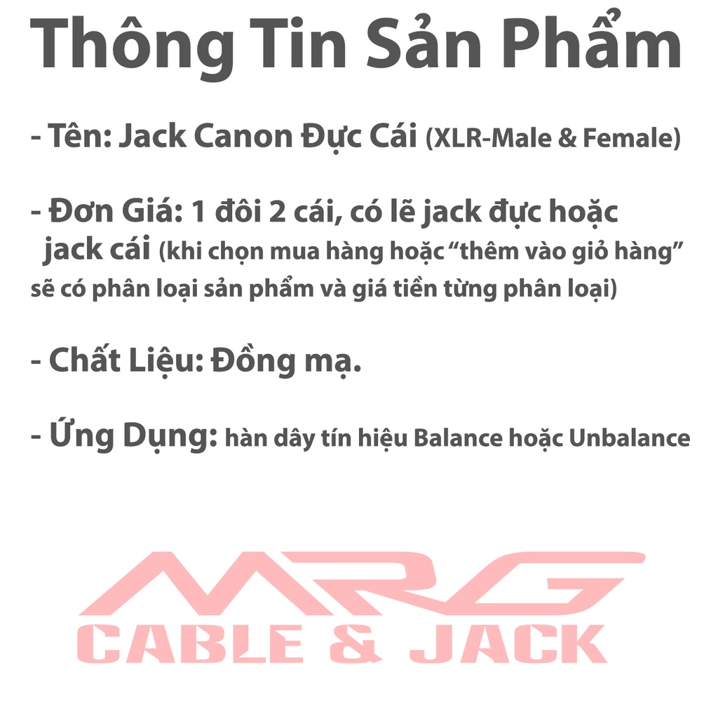 Cặp Jack Canon Đực Cái loại tốt hàn dây, giá 1 cặp