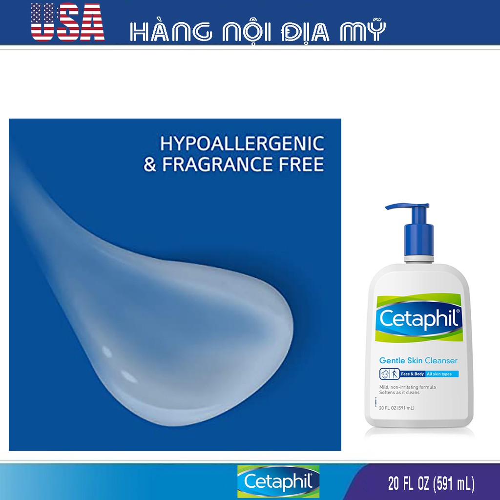 Sữa rửa mặt Cetaphil Gentle Skin Cleanser 591ml (HÀNG LOẠI 1, CAM KẾT KHÔNG GIẢ, NỘI ĐỊA MỸ)