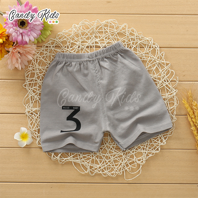 Quần Short Cotton Màu Trơn Kẻ Sọc Xinh Xắn Cho Bé 1-7 Tuổi