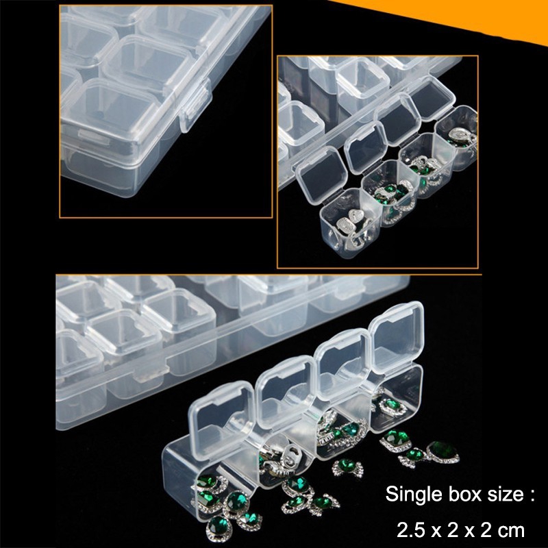 28 Detachable  Accessory Case Plastic Beads Display Storage Box Organizer Holder
