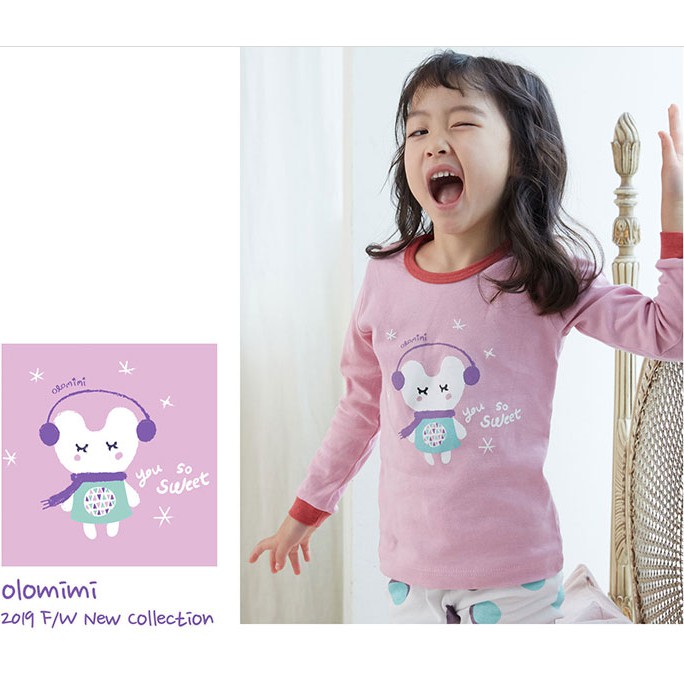Bộ pijama dài tay bé gái You so sweet 100% cotton - Olomimi Hàn Quốc