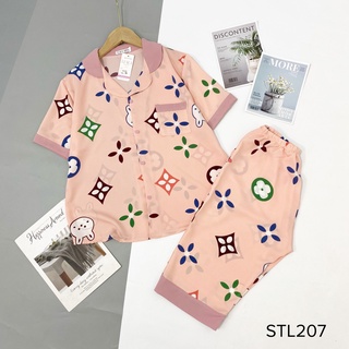 Bộ Pijama Quần Lửng Cổ Sen Lụa Mango Cao Câp Hàng Có Size