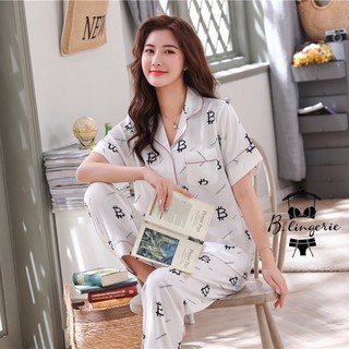 Đồ Ngủ Pijama Lụa Ngắn Tay