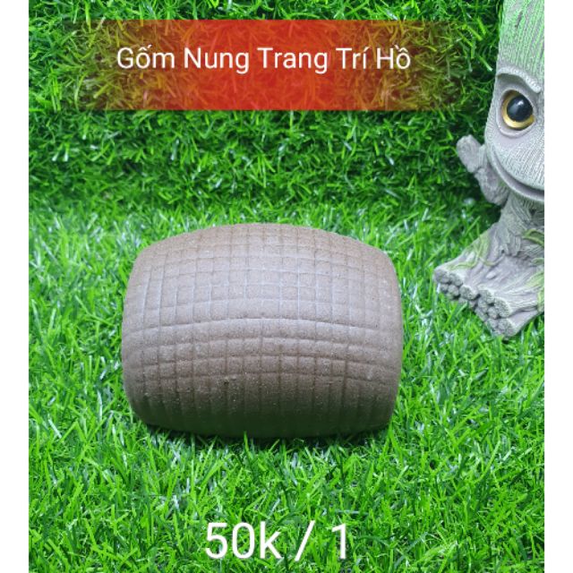 Mô Phỏng Hang Đồ chơi cho tép - Gốm nung trang trí cho thủy sinh - Hồ Cá - Guppy Xanh
