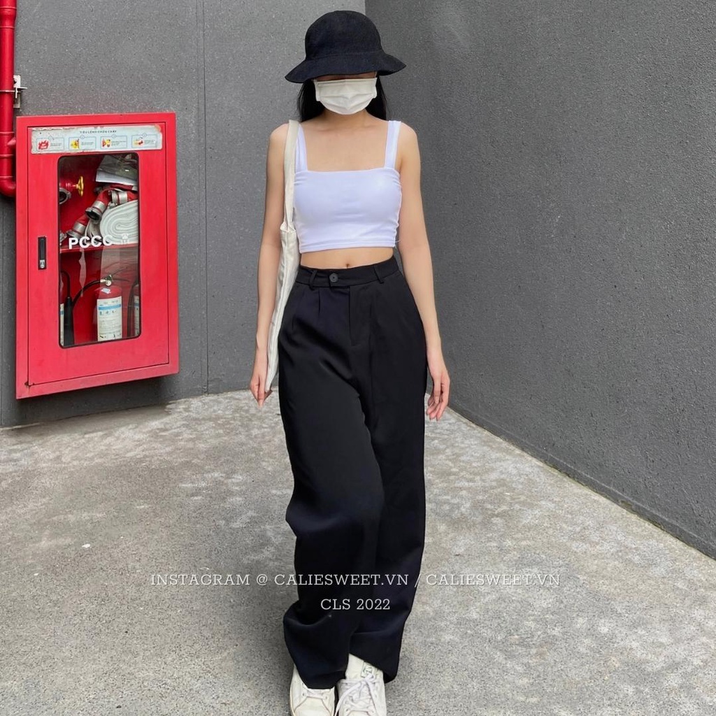Quần ống rộng nữ lưng cao Caliesweet quần culottes ống xuông tôn dáng nhiều màu đủ size