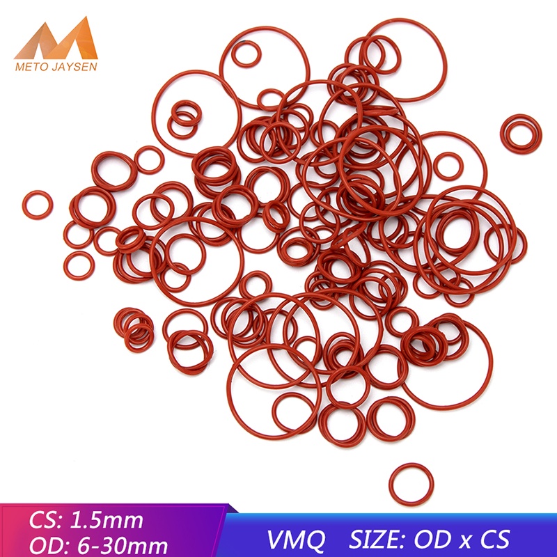 Set 100 Vòng Đệm Cao Su Silicone Hình Chữ O 6mm-30mm CS 1.5mm