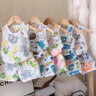 Bộ cotton giấy sát nách cho bé