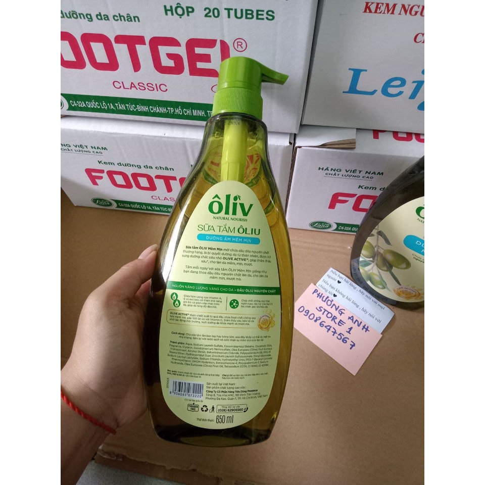 Sữa tắm oliu dưỡng ẩm 650ml