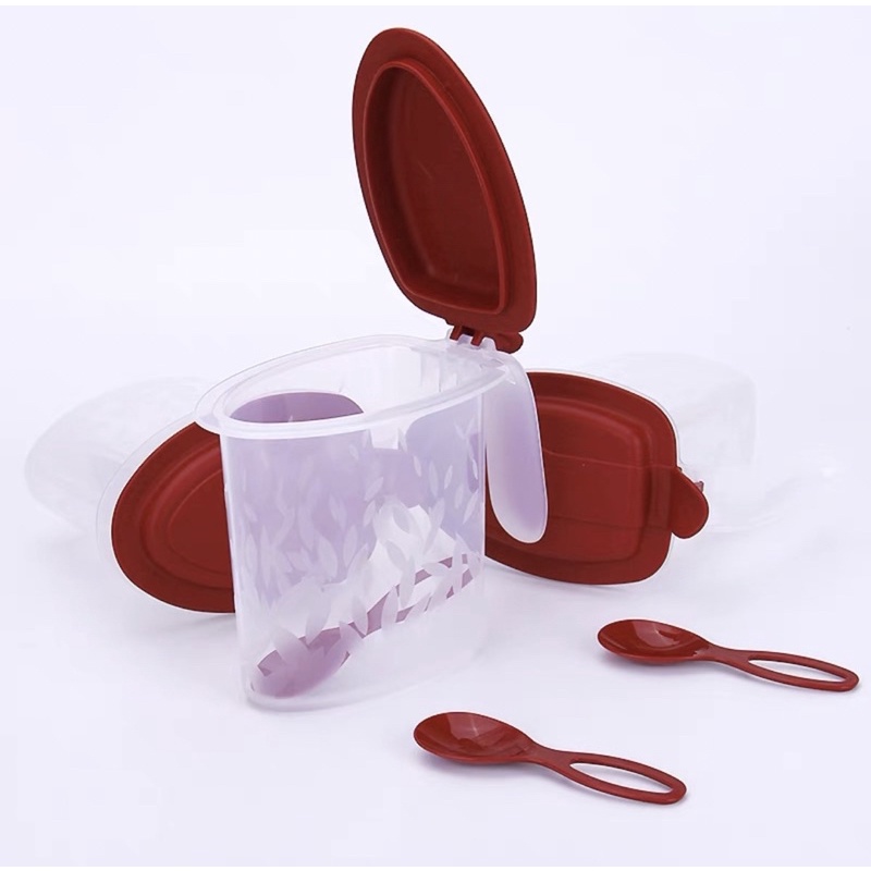 Set 3 Hộp Đựng Gia Vị 500ml Kèm Thìa Chính Hãng Tupperware