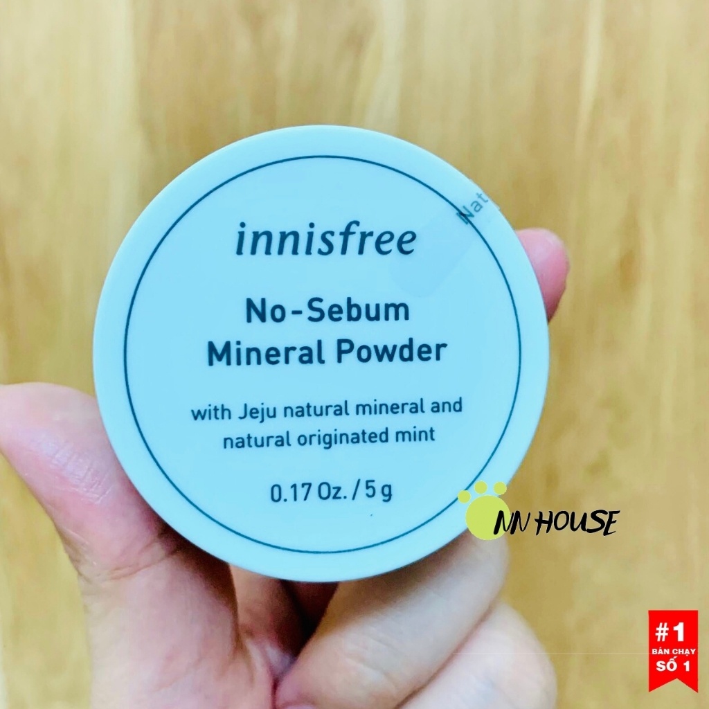 Phấn phủ kiềm dầu Innisfree No Sebum Mineral Powder, phấn phủ dạng bột, phấn phủ bột che khuyết điểm, mịn da - NN HOUSE