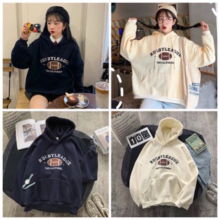 Áo hoodie vải nỉ lót bông dày dặn in bóng chày