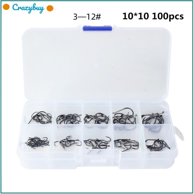 Cr 1 Bộ Lưỡi Câu Cá Bằng Thép Carbon Cao Cấp Không Đục Lỗ 3 # - 12 #