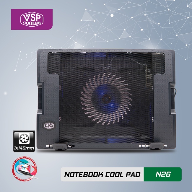 Đế tản nhiệt VSP Cooler N26 (1*Fan 14cm)