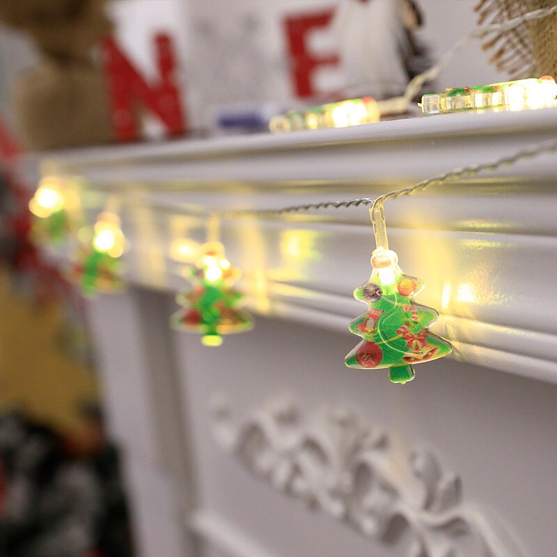 Dây Đèn LED 1.5 / 3M 20 Bóng Hình Ông Già Noel Trang Trí Giáng Sinh